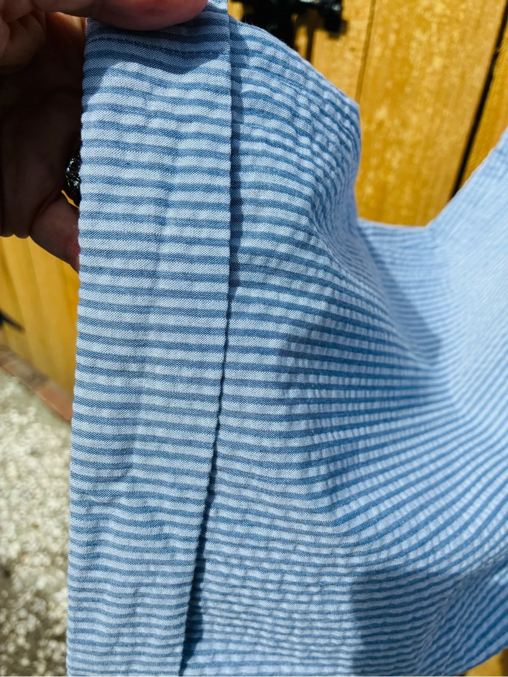 Charleston Khakis Men’s Seersucker Pants 36x31 Blue White Stripe 100% Cotton
